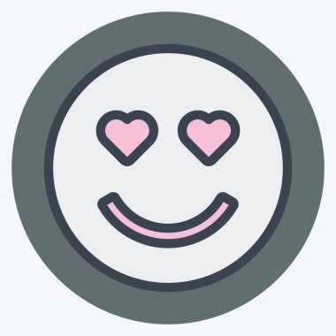 Icon Emoticon Love. Duygu Simgesi için uygun. renk arkadaşı stili. Basit dizayn edilebilir. tasarım şablonu. Basit gösterim
