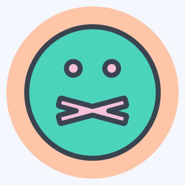 Simge Duygusuz. Duygu Simgesi için uygun. renk arkadaşı stili. Basit dizayn edilebilir. tasarım şablonu. Basit gösterim