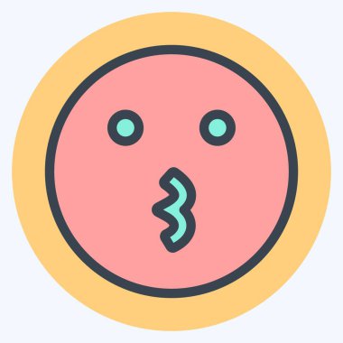 Simgesel Duygusal Öpüşme. Duygu Simgesi için uygun. renk arkadaşı stili. Basit dizayn edilebilir. tasarım şablonu. Basit gösterim