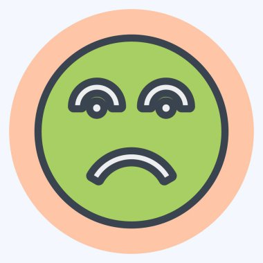 Simge Duygusu Hayal Kırıklığı. Duygu Simgesi için uygun. renk arkadaşı stili. Basit dizayn edilebilir. tasarım şablonu. Basit gösterim