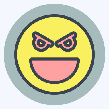 Simgesel Duygu Kötülüğü. Duygu Simgesi için uygun. renk arkadaşı stili. Basit dizayn edilebilir. tasarım şablonu. Basit gösterim