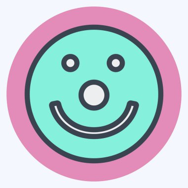 Simgesel Duygusal Palyaço. Duygu Simgesi için uygun. renk arkadaşı stili. Basit dizayn edilebilir. tasarım şablonu. Basit gösterim