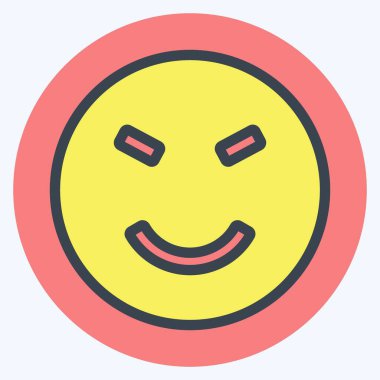 Simge Duygusu Eğlendi. Duygu Simgesi için uygun. renk arkadaşı stili. Basit dizayn edilebilir. tasarım şablonu. Basit gösterim