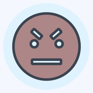 Simgesel Duygu Öfkesi. Duygu Simgesi için uygun. renk arkadaşı stili. Basit dizayn edilebilir. tasarım şablonu. Basit gösterim