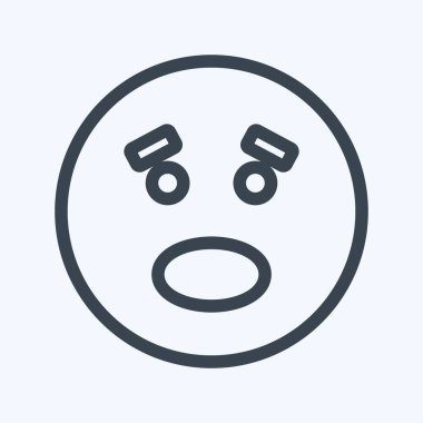 Simgesel Duygu Korkusu. Duygu Simgesi için uygun. Sıra tarzı. Basit dizayn edilebilir. tasarım şablonu. Basit gösterim