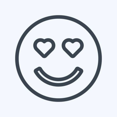 Icon Emoticon Love. Duygu Simgesi için uygun. Sıra tarzı. Basit dizayn edilebilir. tasarım şablonu. Basit gösterim