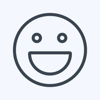 Icon Emoticon Kahkahası. Duygu Simgesi için uygun. Sıra tarzı. Basit dizayn edilebilir. tasarım şablonu. Basit gösterim