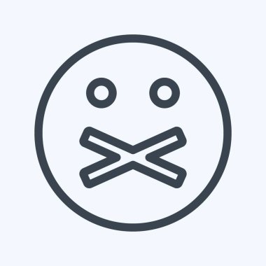 Simge Duygusallığı Söyleme. Duygu Simgesi için uygun. Sıra tarzı. Basit dizayn edilebilir. tasarım şablonu. Basit gösterim