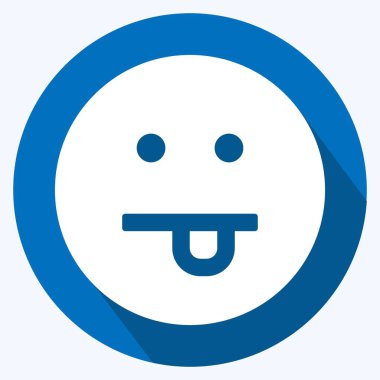 Simgesel Duygu Sersemliği. Duygu Simgesi için uygun. Uzun gölge tarzı. Basit dizayn edilebilir. tasarım şablonu. Basit gösterim