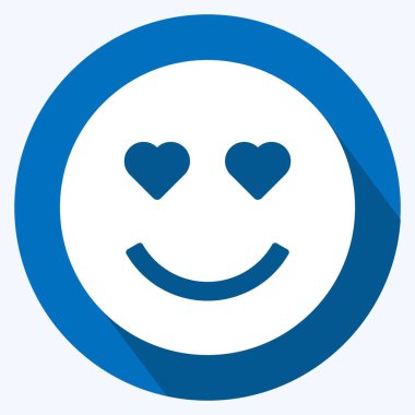 Icon Emoticon Love. Duygu Simgesi için uygun. Uzun gölge tarzı. Basit dizayn edilebilir. tasarım şablonu. Basit gösterim