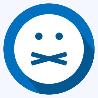 Simge Duygusuz. Duygu Simgesi için uygun. Uzun gölge tarzı. Basit dizayn edilebilir. tasarım şablonu. Basit gösterim