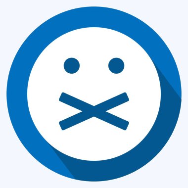 Simge Duygusallığı Söyleme. Duygu Simgesi için uygun. Uzun gölge tarzı. Basit dizayn edilebilir. tasarım şablonu. Basit gösterim