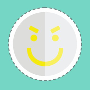 Çıkartma çizgisi Emoticon 'u şaşırttı. Duygu Simgesi için uygun. Basit dizayn edilebilir. tasarım şablonu. Basit gösterim