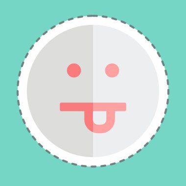 Çıkartma çizgisi Duygusal Sersemlik 'i kesti. Duygu Simgesi için uygun. Basit dizayn edilebilir. tasarım şablonu. Basit gösterim