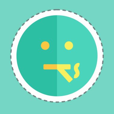 Çıkartma çizgisi Emoticon içmeyi kesti. Duygu Simgesi için uygun. Basit dizayn edilebilir. tasarım şablonu. Basit gösterim