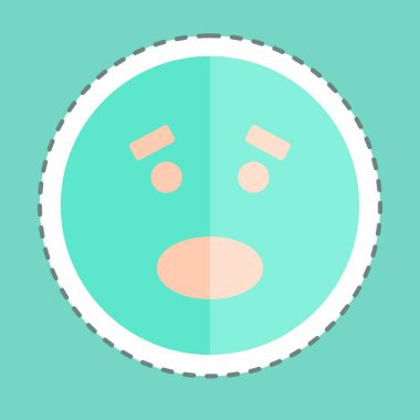 Çıkartma çizgisi Emoticon Scared 'i kesti. Duygu Simgesi için uygun. Basit dizayn edilebilir. tasarım şablonu. Basit gösterim