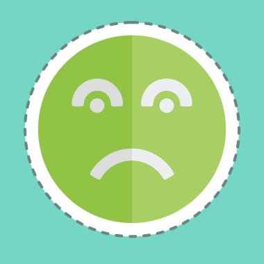 Çıkartma çizgisi Duygusal Hayal Kırıklığı 'nı kesti. Duygu Simgesi için uygun. Basit dizayn edilebilir. tasarım şablonu. Basit gösterim