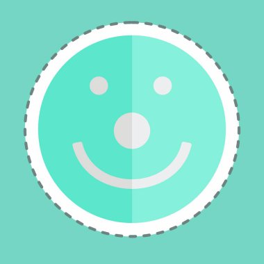 Çıkartma çizgisi Duygusal Palyaço 'yu kesti. Duygu Simgesi için uygun. Basit dizayn edilebilir. tasarım şablonu. Basit gösterim