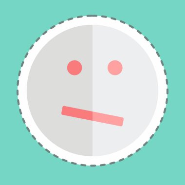 Çıkartma çizgisi Duygu Simgesi Karışıklığı 'nı kesti. Duygu Simgesi için uygun. Basit dizayn edilebilir. tasarım şablonu. Basit gösterim