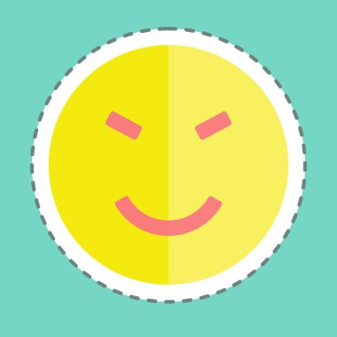 Çıkartma çizgisi Duygu Simgesi 'ni kesti. Duygu Simgesi için uygun. Basit dizayn edilebilir. tasarım şablonu. Basit gösterim