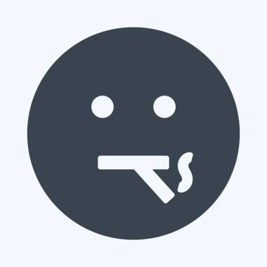 Icon Emoticon Dumanı. Duygu Simgesi için uygun. Kabartma tarzı. Basit dizayn edilebilir. tasarım şablonu. Basit gösterim