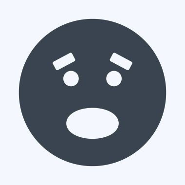 Simgesel Duygu Korkusu. Duygu Simgesi için uygun. Kabartma tarzı. Basit dizayn edilebilir. tasarım şablonu. Basit gösterim