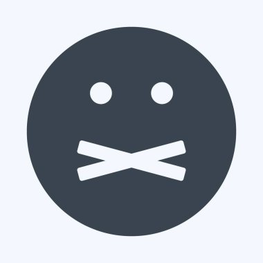 Simge Duygusuz. Duygu Simgesi için uygun. Kabartma tarzı. Basit dizayn edilebilir. tasarım şablonu. Basit gösterim