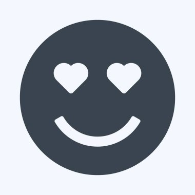 Icon Emoticon Love. Duygu Simgesi için uygun. Kabartma tarzı. Basit dizayn edilebilir. tasarım şablonu. Basit gösterim