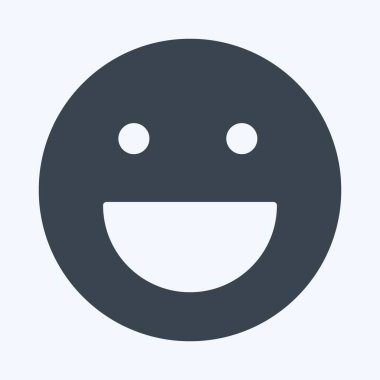 Icon Emoticon Kahkahası. Duygu Simgesi için uygun. Kabartma tarzı. Basit dizayn edilebilir. tasarım şablonu. Basit gösterim