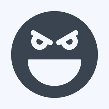 Simgesel Duygu Kötülüğü. Duygu Simgesi için uygun. Kabartma tarzı. Basit dizayn edilebilir. tasarım şablonu. Basit gösterim