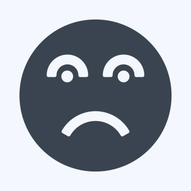 Simge Duygusu Hayal Kırıklığı. Duygu Simgesi için uygun. Kabartma tarzı. Basit dizayn edilebilir. tasarım şablonu. Basit gösterim