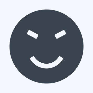 Simge Duygusu Eğlendi. Duygu Simgesi için uygun. Kabartma tarzı. Basit dizayn edilebilir. tasarım şablonu. Basit gösterim