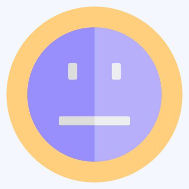 Simge Duygusuz Düz Yüz. Duygu Simgesi için uygun. Düz stil. Basit dizayn edilebilir. tasarım şablonu. Basit gösterim