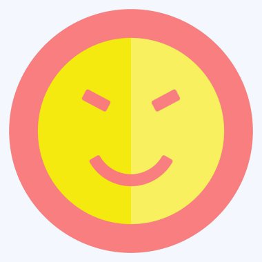 Simge Duygusu Eğlendi. Duygu Simgesi için uygun. Düz stil. Basit dizayn edilebilir. tasarım şablonu. Basit gösterim