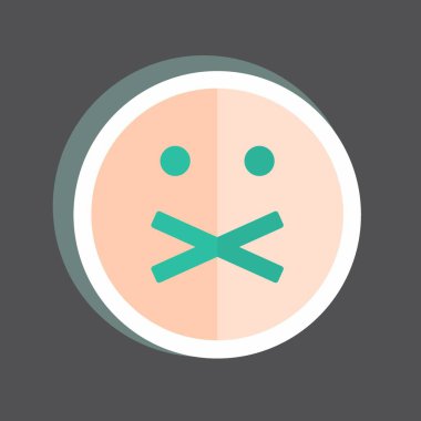 Çıkartmalı Duygusal Dilsiz. Duygu Simgesi için uygun. Basit dizayn edilebilir. tasarım şablonu. Basit gösterim