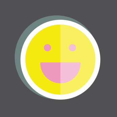 Etiket Duygu Simgesi Gülüyor. Duygu Simgesi için uygun. Basit dizayn edilebilir. tasarım şablonu. Basit gösterim