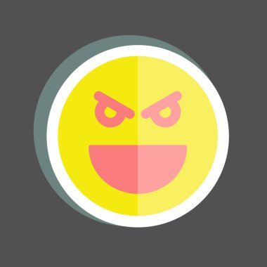 Çıkartmalı Duygusal Kötülük. Duygu Simgesi için uygun. Basit dizayn edilebilir. tasarım şablonu. Basit gösterim