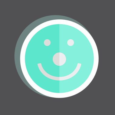 Çıkartmalı Duygusal Palyaço. Duygu Simgesi için uygun. Basit dizayn edilebilir. tasarım şablonu. Basit gösterim