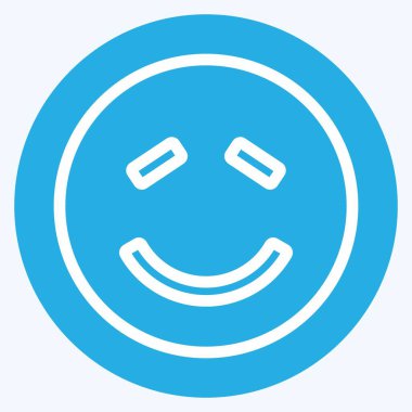 Simgesel Duygu Utangaçlığı. Duygu Simgesi için uygun. Mavi gözlü. Basit dizayn edilebilir. tasarım şablonu. Basit gösterim