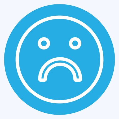 Simgesel Duygu Üzücü. Duygu Simgesi için uygun. Mavi gözlü. Basit dizayn edilebilir. tasarım şablonu. Basit gösterim