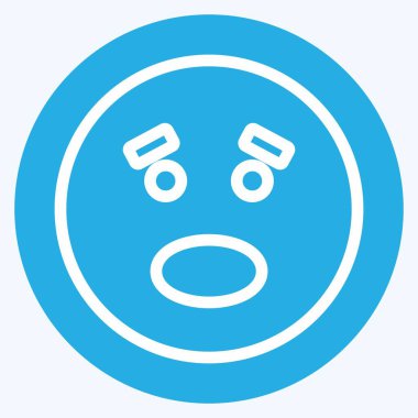 Simgesel Duygu Korkusu. Duygu Simgesi için uygun. Mavi gözlü. Basit dizayn edilebilir. tasarım şablonu. Basit gösterim