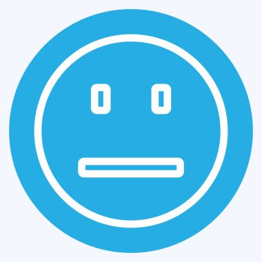 Simge Duygusallığı Konuşmuyor. Duygu Simgesi için uygun. Mavi gözlü. Basit dizayn edilebilir. tasarım şablonu. Basit gösterim