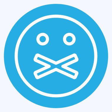 Simge Duygusallığı Söyleme. Duygu Simgesi için uygun. Mavi gözlü. Basit dizayn edilebilir. tasarım şablonu. Basit gösterim