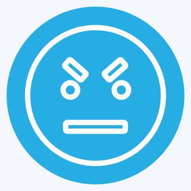 Simgesel Duygu Öfkesi. Duygu Simgesi için uygun. Mavi gözlü. Basit dizayn edilebilir. tasarım şablonu. Basit gösterim