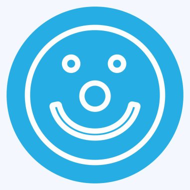 Simgesel Duygusal Palyaço. Duygu Simgesi için uygun. Mavi gözlü. Basit dizayn edilebilir. tasarım şablonu. Basit gösterim