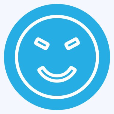 Simge Duygusu Eğlendi. Duygu Simgesi için uygun. Mavi gözlü. Basit dizayn edilebilir. tasarım şablonu. Basit gösterim