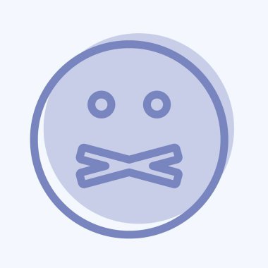 Simge Duygusuz. Duygu Simgesi için uygun. İki ton stili. Basit dizayn edilebilir. tasarım şablonu. Basit gösterim