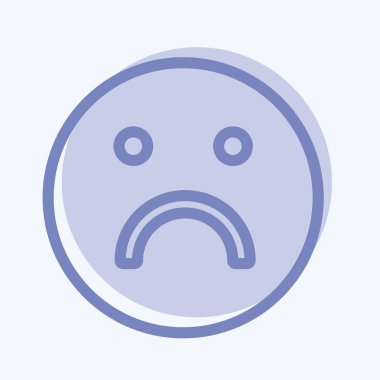 Simgesel Duygu Üzücü. Duygu Simgesi için uygun. İki ton stili. Basit dizayn edilebilir. tasarım şablonu. Basit gösterim