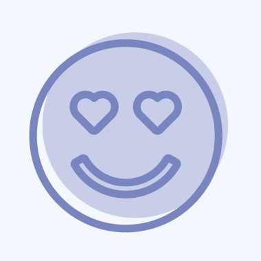 Icon Emoticon Love. Duygu Simgesi için uygun. İki ton stili. Basit dizayn edilebilir. tasarım şablonu. Basit gösterim