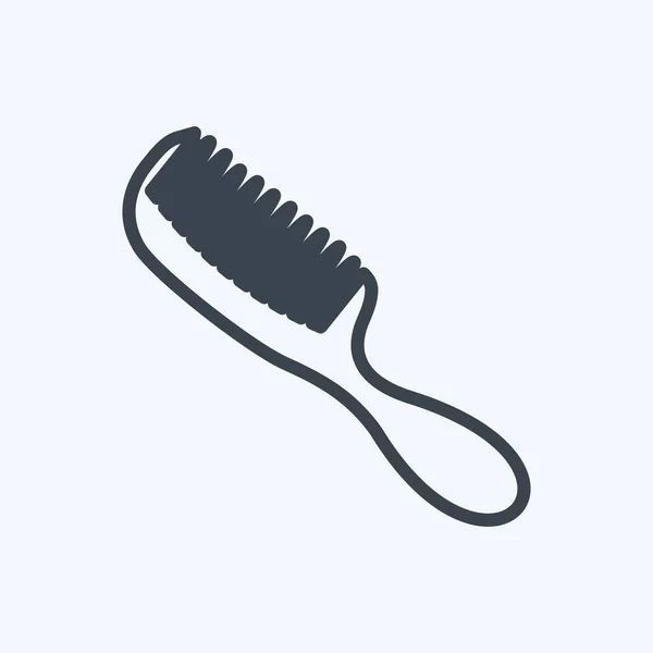 Icon Hairbrush Suitable Beauty Care Symbol Line Style Simple Design — Vector de stock